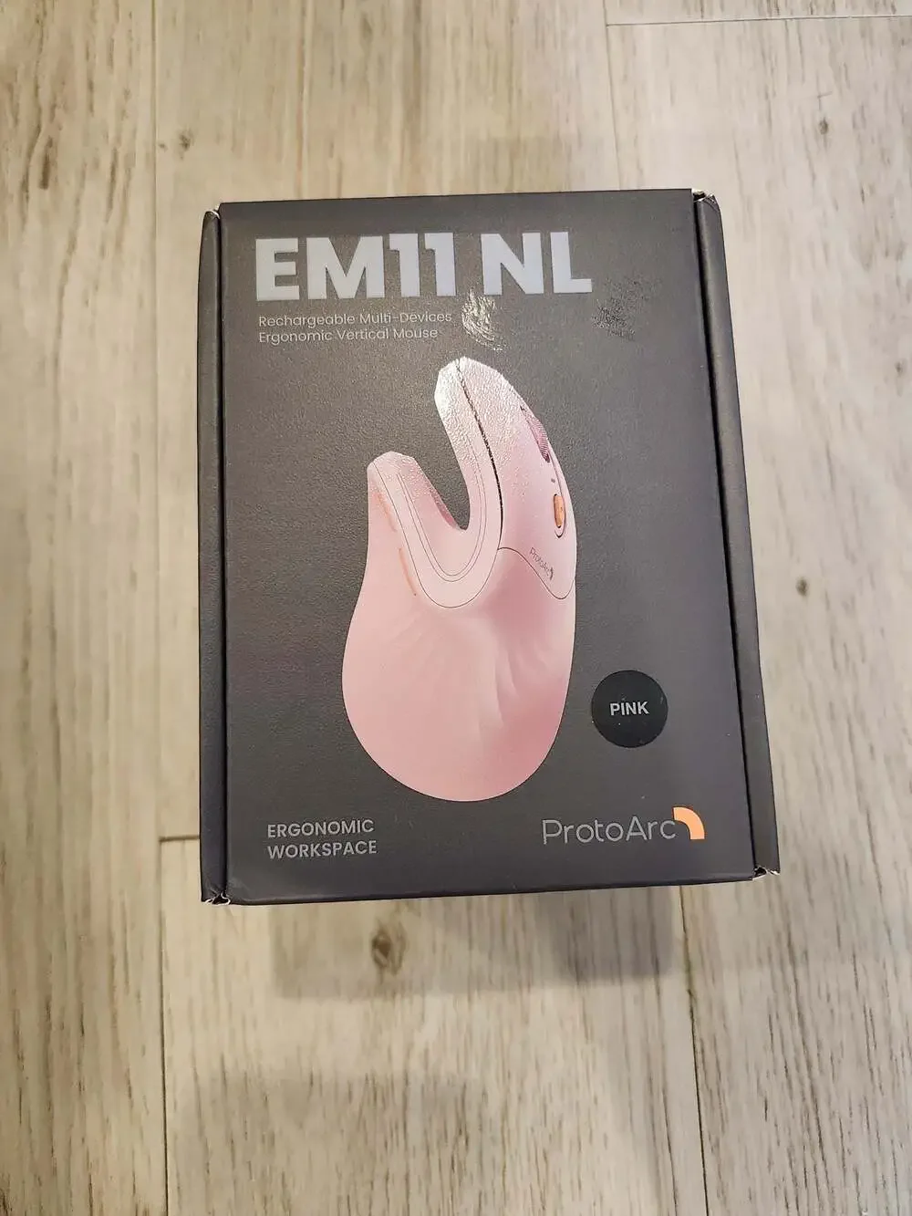 ProtoArc EM11 NL Rechargeable Multi-Devices Ergonomic Vertical Mouse Pink